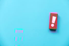 blue background with red exclamation mark