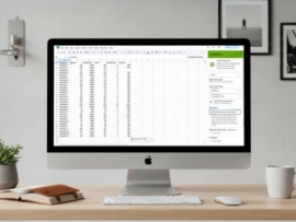 computer with sheet on monitor