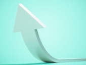 Abstract white arrows