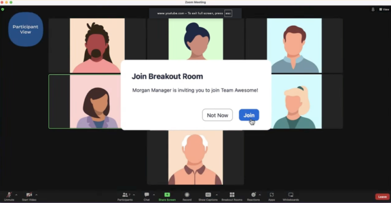 An image showing the Join button for a breakout room in a Zoom meeting.