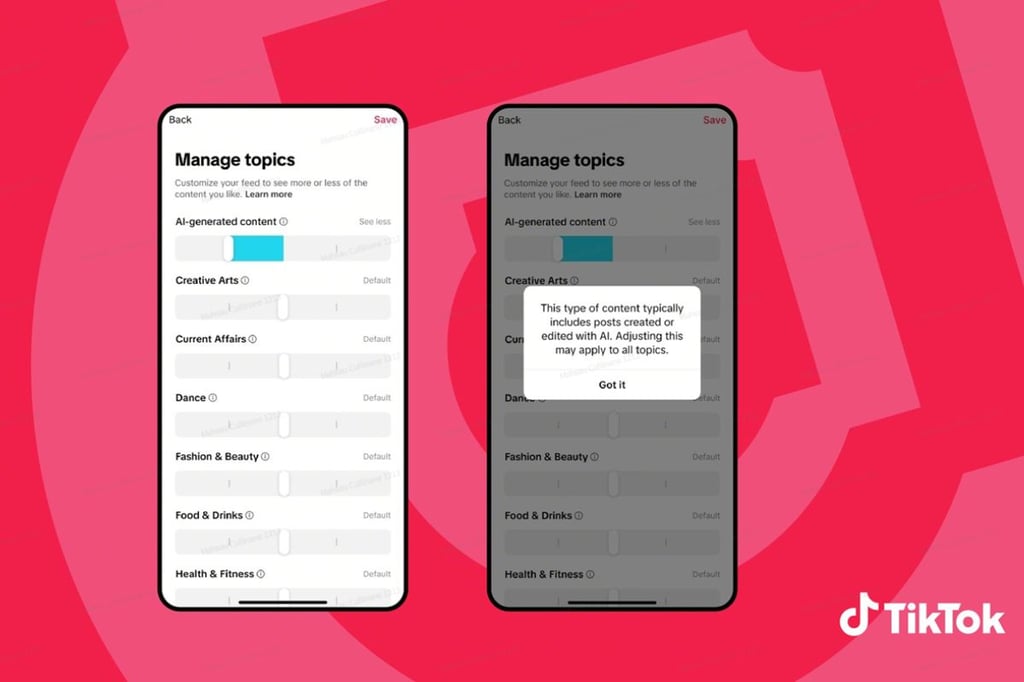 New TikTok Features Let Users Decide How Much AI Fills Their Feed