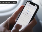 A man using a calendar app on smartphone.