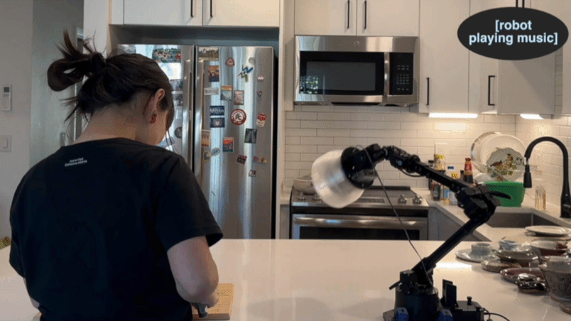 A robot interacting with a person.