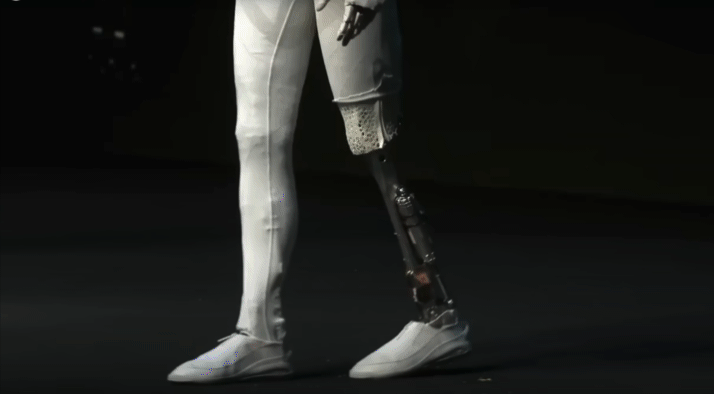 A walking robot.