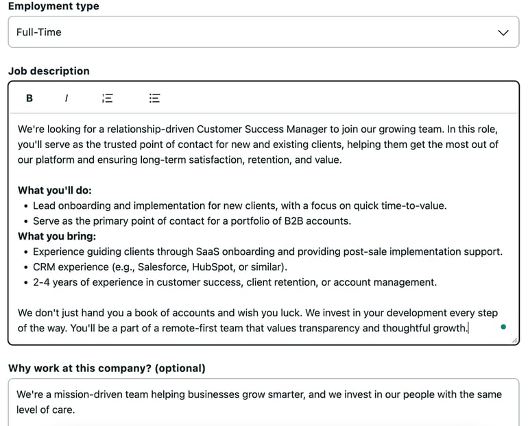 Job board example