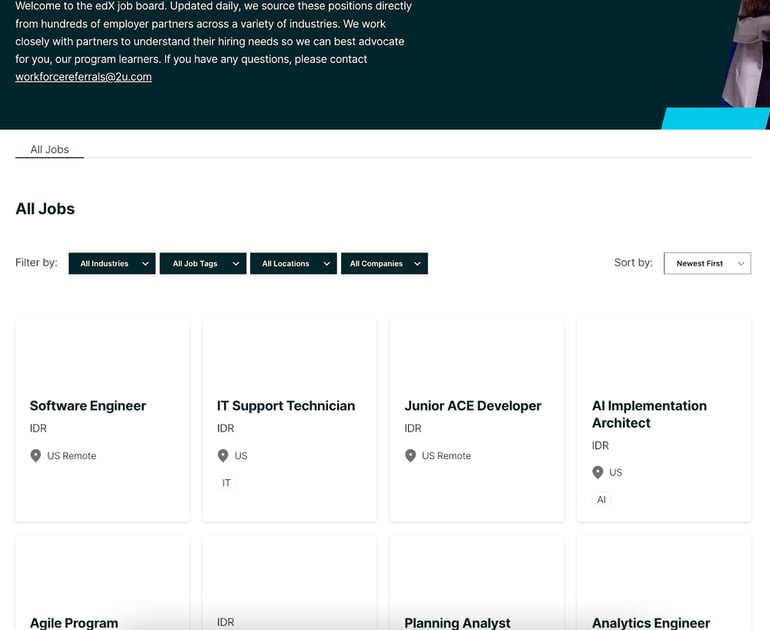 edX partners with companies in various industries