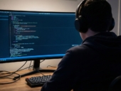 a person working on a code