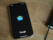 close up shot of a mobile phone in a table