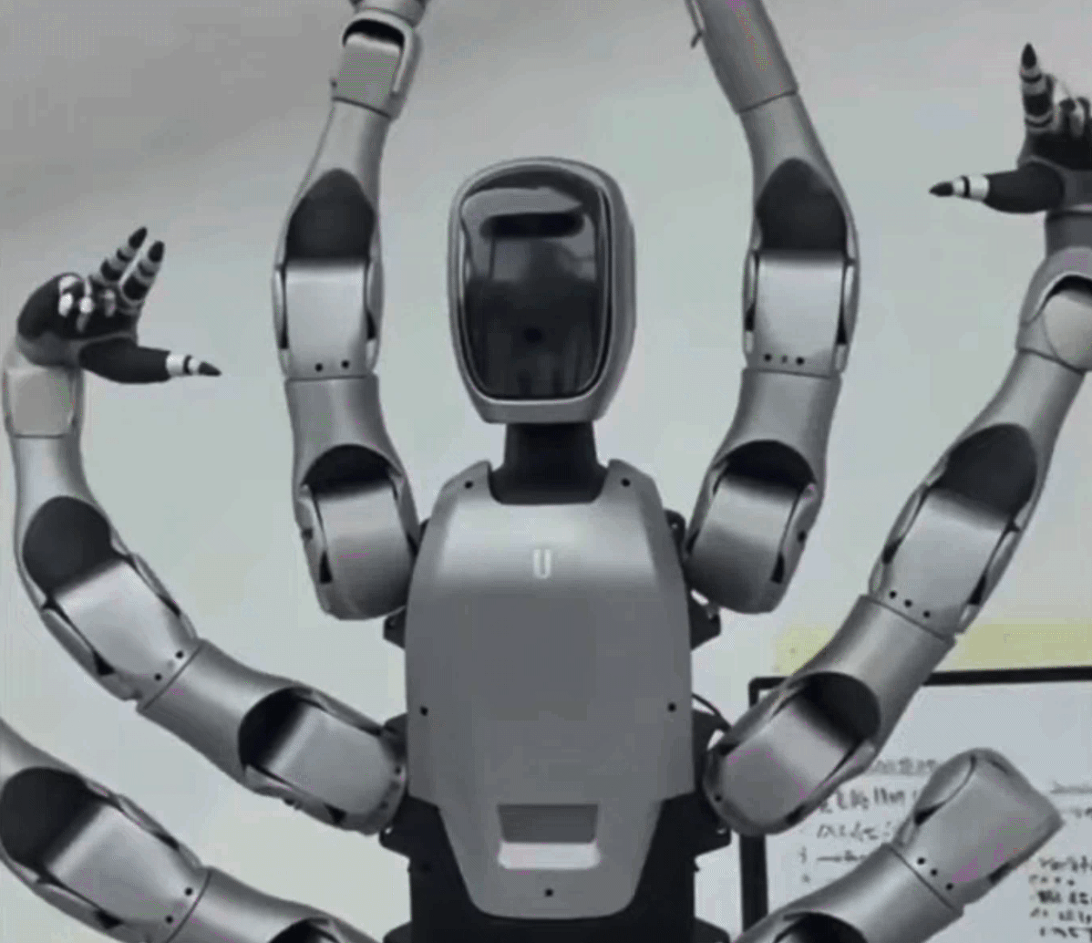A robot with 6 arms.