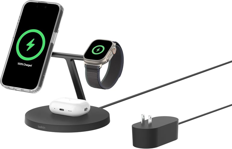 Belkin BoostCharge Pro 3-in-1 Wireless Charger.