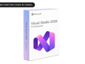 Retail packaging for Visual Studio Professional 2026 development software.