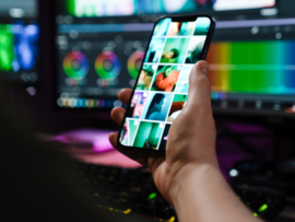 A man holding a smartphone.