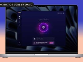Laptop with power button on the screen