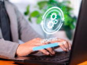 A system update being done on a laptop.