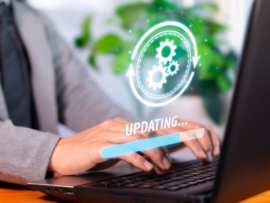 A system update being done on a laptop.