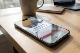 smartphone with ios 27 downloading in the screen