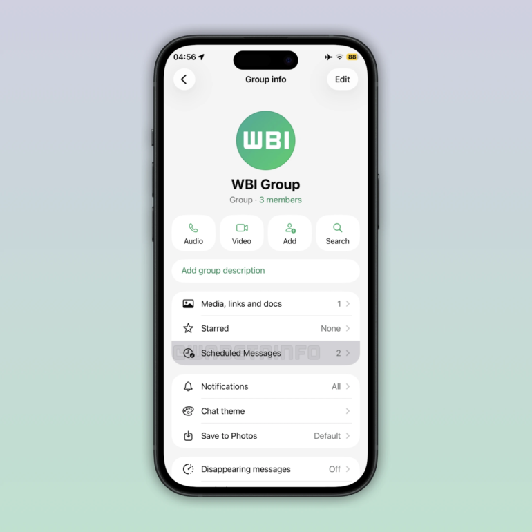 WBI Group app on smartphone.