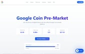Screenshot of a fraudulent Google Coin pre-market website used in cryptocurrency scams to mimic official Google branding.