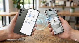 2 person transferring files through airdrop.