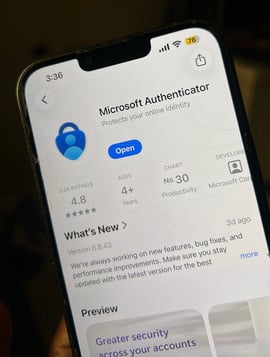 Microsoft Authenticator application on smartphone.
