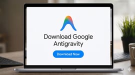 Google Antigravity on laptop.