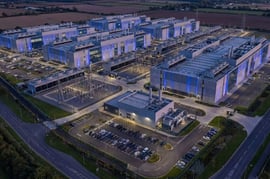 Bird's eye view of a data center.