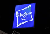 The Hasbro logo on a dark background.