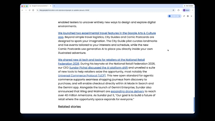 Google introduces reading mode.