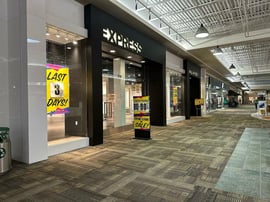 A retail sale inside a shopping mall.