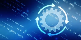 A gear with arrows circling around it signifying a system update for heightened security.