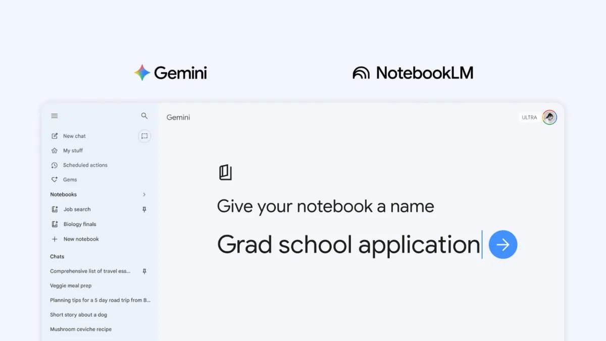Google Brings NotebookLM to Gemini for Easy Project Organization