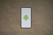 An android phone with the Bugdroid icon on the screen.
