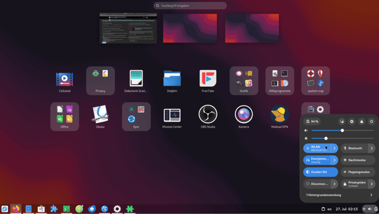 Fedora Silverblue desktop.