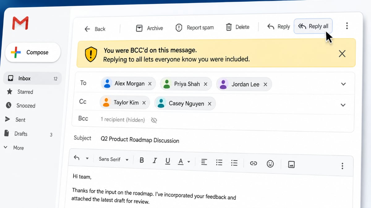 Gmail’s New Feature Warns You Before Revealing You Were BCC’d