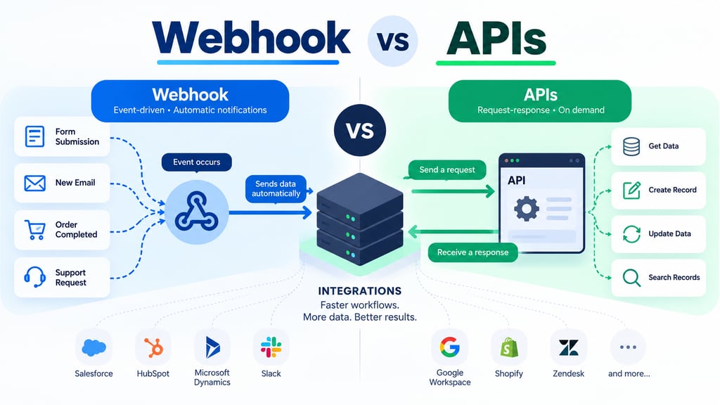Webhook vs API: Key Differences, Use Cases & How to Choose