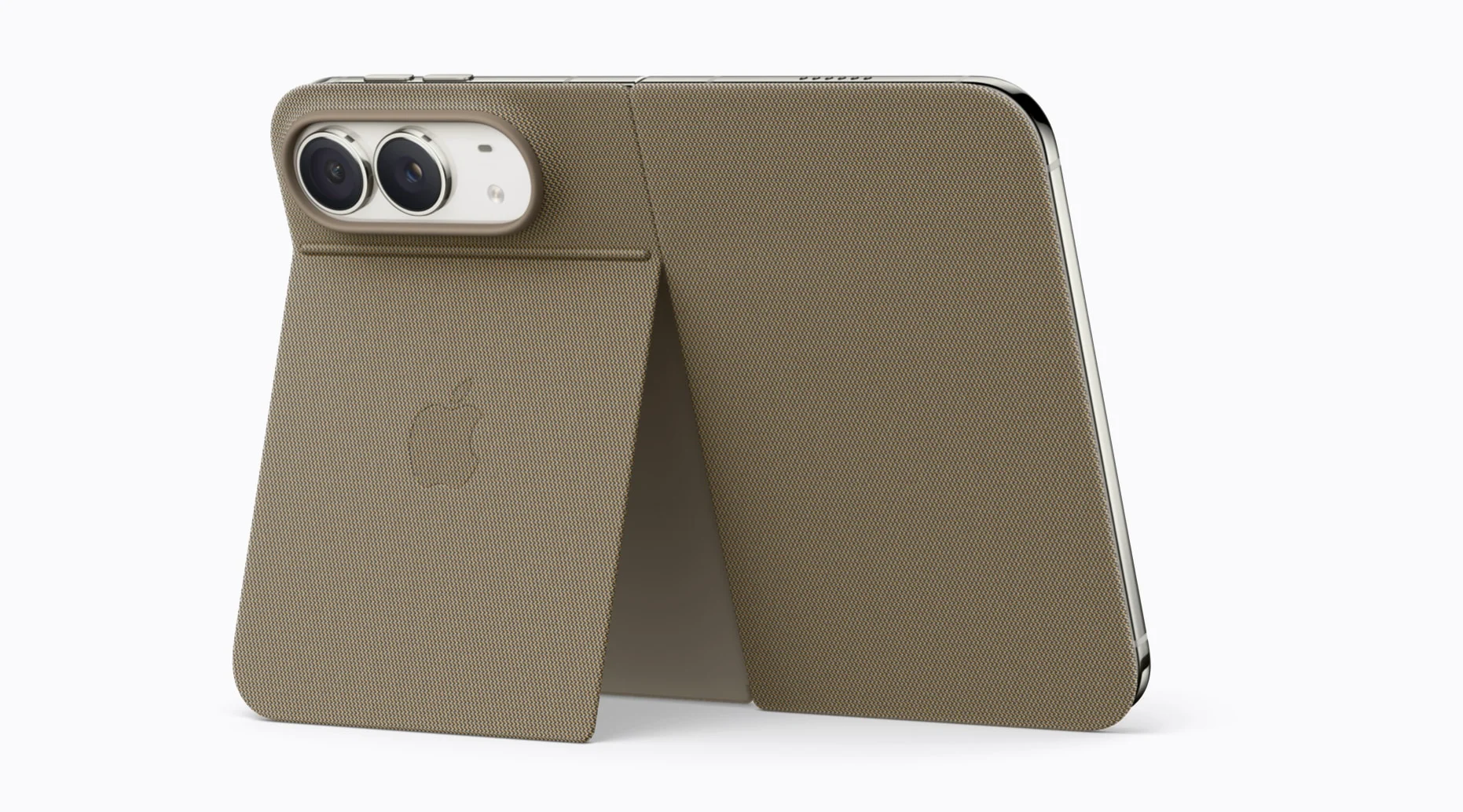 The iPhone Duo Folio has an integrated kickstand.