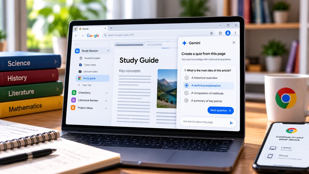 5 Google Chrome Features for Studying, Including Gemini Quizzes